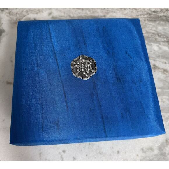 Vintage Rare Siam Celadon Thailand Pottery Wood Ash Glaze Bowl Metal Rim Pig NOS - Picture 13 of 14